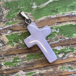 Pink Quartz Cross Pendant